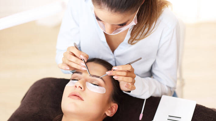 Woman Having Eyelash-Extension-in Professional Beauty Salon